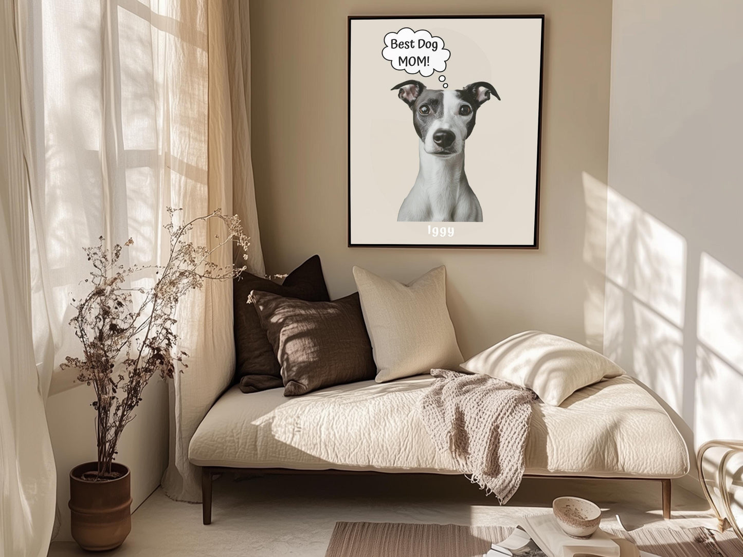 Custom Pet Portrait Print Gift, Personalized Photo + Name Celebrating Your Cat Dogs Personalities, Unique Whimsical 'Quote' Wall Art Poster