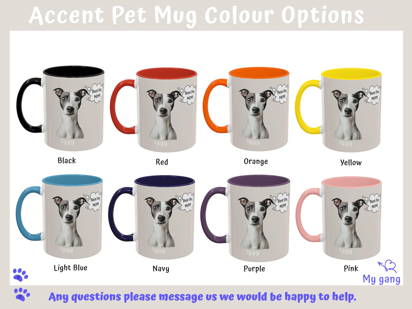 Pet Mug Custom with Photo, Name & Personalized Quirky Quote, Ceramic Accent Coffee Cup, Dog or Cat Personalities Fun Pet Lovers Owners Gift