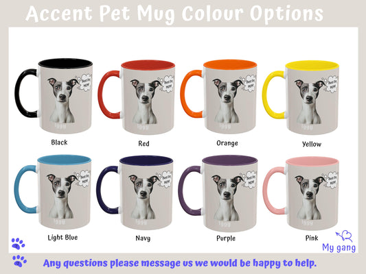 Pet Mug Custom with Photo, Name & Personalized Quirky Quote, Ceramic Accent Coffee Cup, Dog or Cat Personalities Fun Pet Lovers Owners Gift