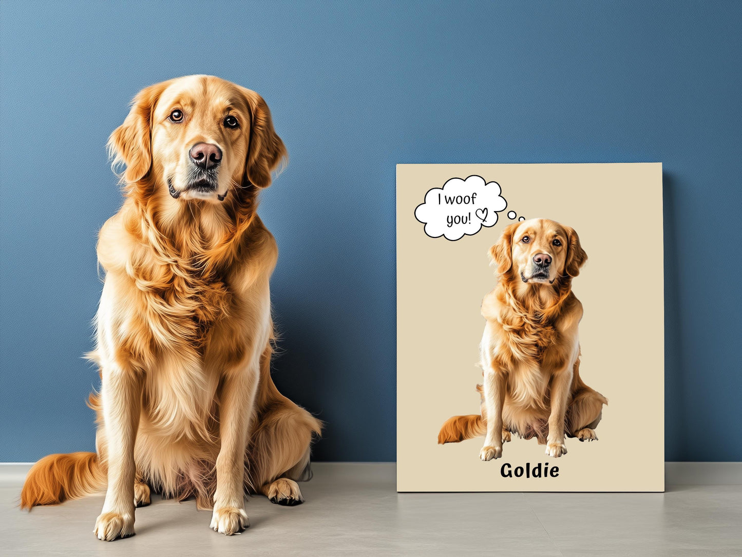 Custom Pet Portrait Print Gift, Personalized Photo + Name Celebrating Your Cat Dogs Personalities, Unique Whimsical 'Quote' Wall Art Poster