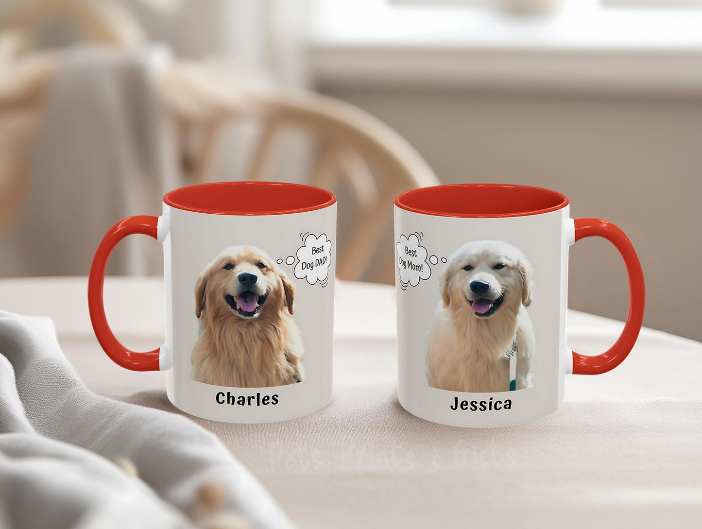 Pet Mug Custom with Photo, Name & Personalized Quirky Quote, Ceramic Accent Coffee Cup, Dog or Cat Personalities Fun Pet Lovers Owners Gift