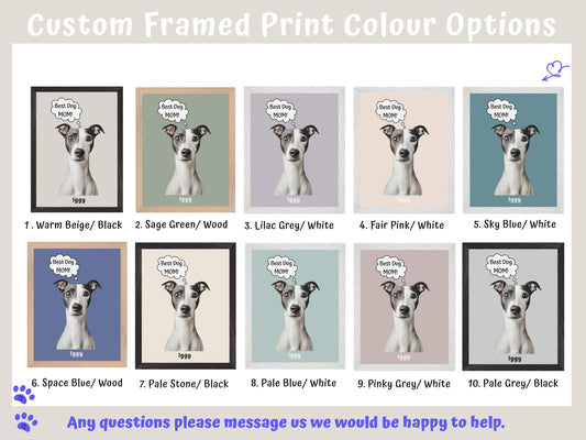 Framed Custom Portrait Gift, Personalized Dog or Cat Portrait from Photo, Custom Pet Print, Dog Artwork, Cat Wall Print Animal Lover Gift