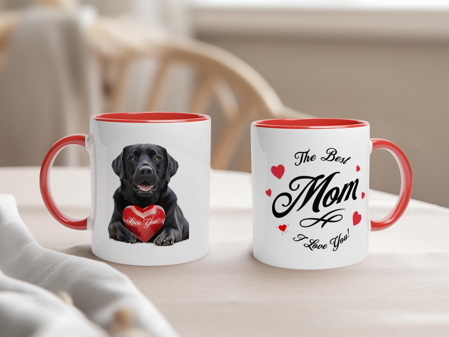 Custom Pet Mug with 'Best Mom' Mothers Day Quote or 'Best Dad' Fathers Day Gift, Personalized Dog or Cat Heart Photo Mug, Ceramic Coffee Cup