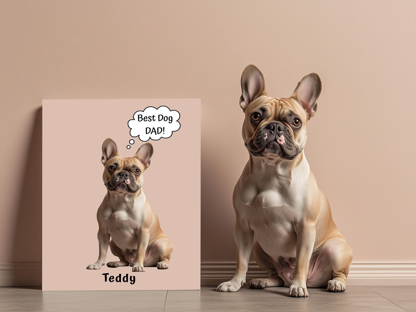 Custom Pet Portrait Print Gift, Personalized Photo +  Name Celebrating Your Cat Dogs Personalities, Unique Whimsical 'Quote' Wall Art Poster
