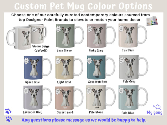 Custom Photo Mug with Pets Name & Whimsical Pet 'Thought' Text, Personalized Portrait Coffee Cup Gift For Dog Moms Cat Dads | Animal Lovers
